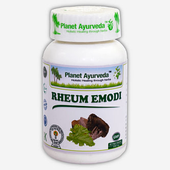 Planet Ayurveda Rheum Emodi capsules, bevordert de reiniging van het lichaam, waaronder het reinigen van de nieren en het bloed en heeft een positief effect op de vertering en opname van voedingsstoffen in de darmen