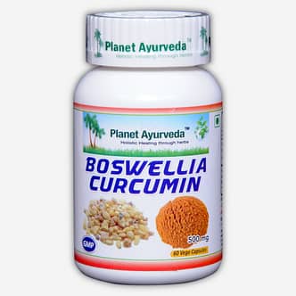 Planet Ayurveda Boswellia Curcumin capsules. 60 capsules à 500 mg. Voor soepele gewrichten en een verzachtende invloed op de luchtwegen