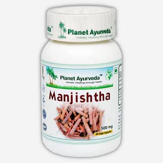 Planet Ayurveda Manjishtha capsules PAHC75. Heeft een uitstekende effect op de bloedzuivering, wat van groot belang is bij de behandeling van verschillende huidaandoeningen. In Ayurveda wordt het ook gebruikt ter bevordering van gezonde nieren en de werking van het gehele urinestelsel.